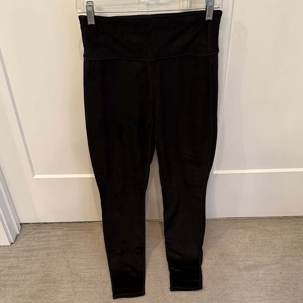 Athleta Midnight Black Faux Suede High-Waist Leggings